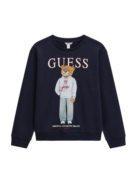 Guess Bluza L6YQ07 K4049 Granatowy Regular Fit. Niebieskie bluzy dla chłopców Guess, z aplikacjami, bez ramiączek, bez kaptura. Za 174.99 zł.