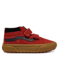 Sneakersy Vans. Czerwone trampki i tenisówki chłopięce Vans, bez wzorów, bez zapięcia. Za 319.99 zł.