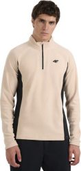 Bluza polarowa męska 4F M066 beżowa 4FWAW25UFLEM066 83S S. Brązowe bluzy męskie 4f, m, bez wzorów, z polaru, bez kaptura. Za 196.63 zł.