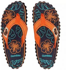 Gumbies japonki unisex Islander ORANGE HIBISCUS 50. Pomarańczowe klapki męskie Gumbies. Za 204.23 zł.
