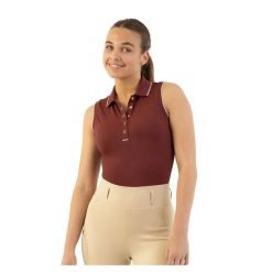 Damska jeździecka koszulka polo bez rękawów BR Equitation Kiki. Niebieskie koszulki sportowe damskie BR, m, bez wzorów, z materiału, bez kołnierzyka, bez ramiączek, do jazdy konnej. Za 243.00 zł.