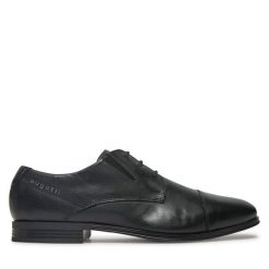 Półbuty Bugatti. Czarne eleganckie półbuty Bugatti, wizytowe, bez zapięcia. Za 219.99 zł.