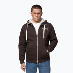 Bluza męska Pitbull Ruffin Detroit Hooded Zip. Brązowe bluzy sportowe męskie PITBULL, l, bez wzorów, z bawełny, bez kaptura, na fitness i siłownię. Za 269.99 zł.