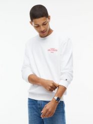Tommy Hilfiger Bluza Mężczyźni Materiał dresowy biały, S. Białe bluzy męskie Tommy Hilfiger, m, bez wzorów, z dresówki, bez kaptura. Za 409.95 zł.