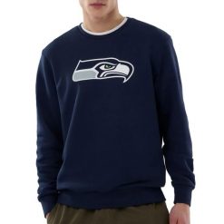 Bluza Seahawks NOS NFL Crew OSB. Czarne bluzy męskie New Era, m, bez wzorów, bez kaptura. Za 310.00 zł.