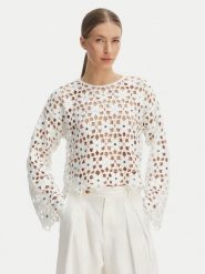 MICHAEL Michael Kors Bluzka MS651ZMKNE Biały Regular Fit. Białe bluzki damskie MICHAEL Michael Kors, m, bez wzorów, z syntetyku, bez kołnierzyka, bez ramiączek. Za 989.99 zł.