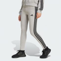 Legginsy Essentials 3-Stripes Cotton. Czarne legginsy damskie Adidas, l, bez wzorów, z bawełny, na fitness i siłownię. Za 144.05 zł.