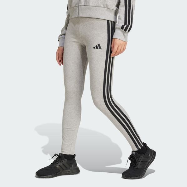 Legginsy Essentials 3-Stripes Cotton. Czarne legginsy damskie Adidas, xs, bez wzorów, z bawełny, na fitness i siłownię. Za 149.05 zł.