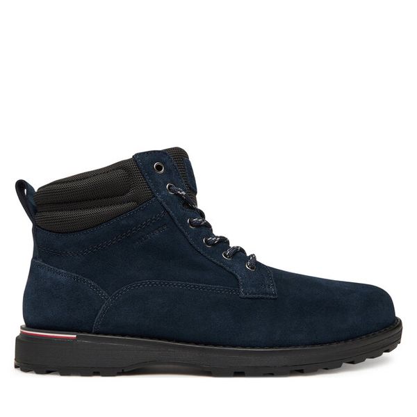 Trzewiki Tommy Hilfiger. Niebieskie botki męskie Tommy Hilfiger, bez wzorów, bez zapięcia. Za 359.99 zł.