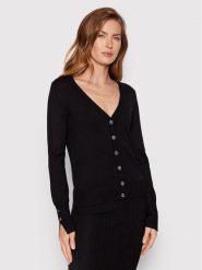 Guess Kardigan Zena W2YR33 Z2V62 Czarny Regular Fit. Czarne kardigany damskie Guess, l, z aplikacjami, z wiskozy, bez kołnierzyka, bez ramiączek, bez kaptura. Za 299.99 zł.