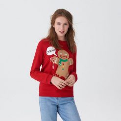 Bluza ze świąteczną aplikacją - Czerwony. Bluzy damskie marki House. W wyprzedaży za 39.99 zł.