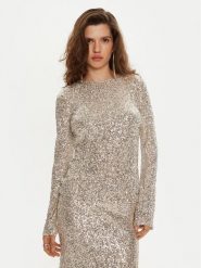 Bruuns Bazaar Bluzka Ellias BBW4194 Złoty Slim Fit. Żółte bluzki damskie Bruuns Bazaar, s, bez wzorów, z syntetyku, bez kołnierzyka, bez ramiączek. Za 229.99 zł.
