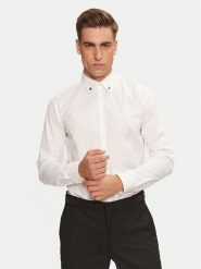 Hugo Koszula Ermo 50528474 Biały Slim Fit. Białe koszule męskie Hugo, m, bez wzorów, z bawełny, biznesowe, bez kołnierzyka, bez ramiączek. Za 249.99 zł.