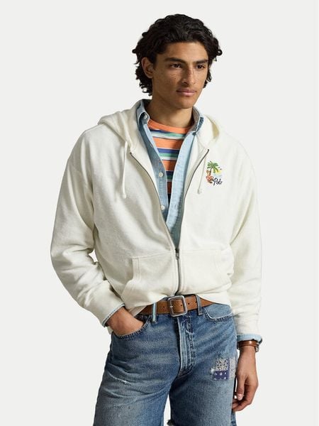 Polo Ralph Lauren Bluza 710B14590001 Kremowy Relaxed Fit. Białe bluzy męskie Polo Ralph Lauren, m, bez wzorów, z bawełny, bez kaptura. Za 1,103.99 zł.