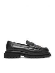 Guess Loafersy CEO-CI12-MIAMI-04 Czarny. Czarne półbuty dziewczęce Guess, z aplikacjami, ze skóry, bez zapięcia. Za 199.99 zł.