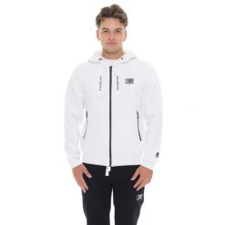 Bluza Herren Winter-Kapuzens z logo Reißverschluss, mała Leone 1947 Logo. Białe bluzy męskie LEONE 1947 APPAREL, bez wzorów, z bawełny, bez kaptura, na fitness i siłownię. W wyprzedaży za 206.29 zł.