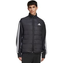 Kamizelka męska adidas Ess 3S L Down V. Czarne kurtki męskie Adidas, l, bez wzorów, z poliesteru, bez kaptura. Za 324.99 zł.