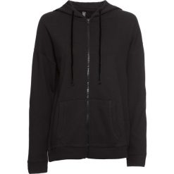 Bluza rozpinana z kapturem i aksamitnymi troczkami bonprix czarny. Bluzy damskie marki KALENJI. Za 54.99 zł.
