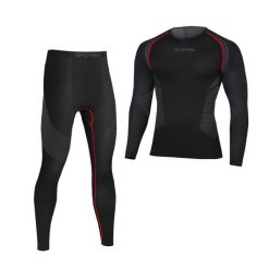 Bielizna termoaktywna męska zestaw (bluza + spodnie) Spokey LEE. Czarna bielizna termoaktywna męska Spokey, m, bez wzorów, bez kaptura, do biegania. Za 159.99 zł.