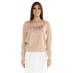 Bluza z kaptur na co dzień na siłownię. Białe bluzy sportowe damskie LEONE 1947 APPAREL, bez wzorów, z lycry, bez kaptura, na fitness i siłownię. Za 105.21 zł.