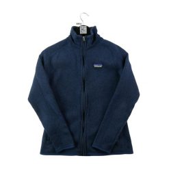 Second life - Bluza polarowa damska o dopasowanym kroju granatowa - Jak nowy. Niebieskie bluzy damskie Patagonia, m, bez wzorów, z materiału, bez kaptura. Za 300.96 zł.