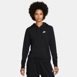 Bluza z Kapturem Club Fleece Rozmiar L Czarny - DQ5793-010. Czarne bluzy sportowe damskie Nike, l, bez wzorów, z dzianiny, z kapturem, na fitness i siłownię. Za 310.90 zł.