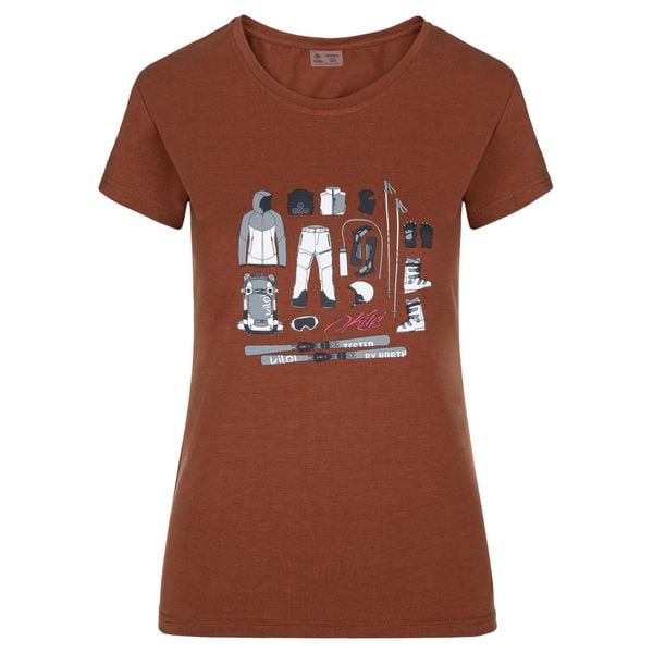 Damska koszulka Kilpi TORNES-W. Czerwone t-shirty damskie Kilpi, bez wzorów, z poliesteru, bez kołnierzyka. Za 70.90 zł.