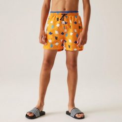 Skander III dziecięce szorty kąpielowe. Brązowe kąpielówki dla chłopców Regatta, bez wzorów, z mikrofibry, eleganckie. Za 146.00 zł.