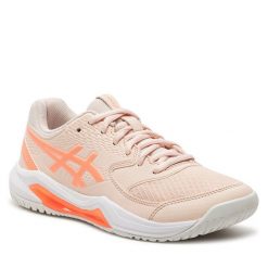 Buty do tenisa Asics. Czerwone obuwie sportowe damskie Asics, bez wzorów, tenisowe. Za 339.99 zł.