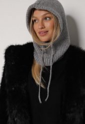 Szara Czapka Kominiarka z Wełną o Kroju Kaptura z Kominem Linezra. Szare czapki i kapelusze damskie Born2be, bez wzorów, z dzianiny, eleganckie. Za 74.99 zł.