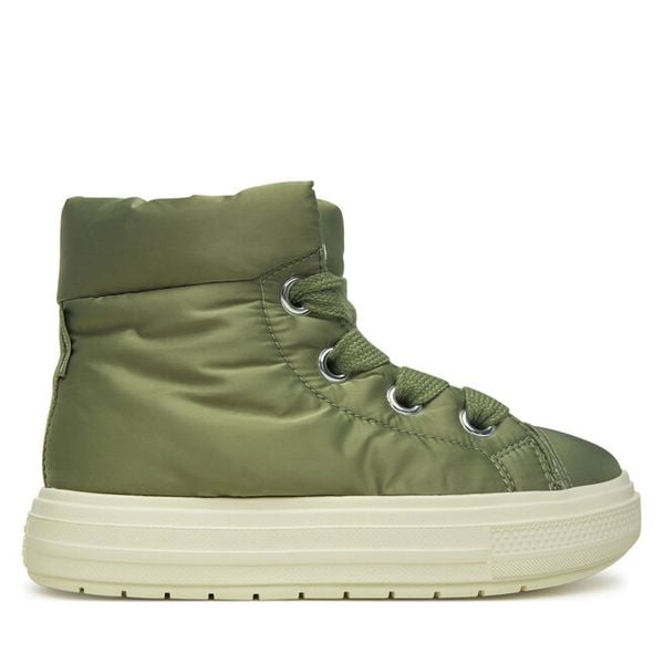 Trzewiki Converse. Zielone botki damskie Converse, retro, bez obcasa, na płaskiej podeszwie, bez zapięcia. Za 399.99 zł.