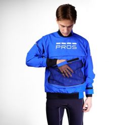 Kangurka żeglarska top 20000mm PROS STORMY model 727. Niebieskie kurtki męskie Pros, bez wzorów, żeglarskie. Za 399.99 zł.