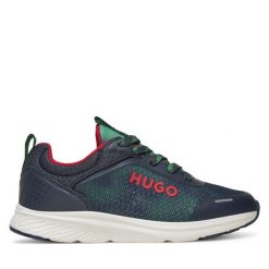 Sneakersy HUGO. Niebieskie trampki i tenisówki chłopięce Hugo, bez wzorów, bez zapięcia. Za 309.99 zł.