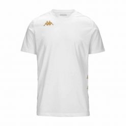 Koszulka Kappa Giovo. Białe koszulki sportowe męskie Kappa, m, bez wzorów, z bawełny, bez kołnierzyka, bez ramiączek, do piłki nożnej. Za 151.00 zł.