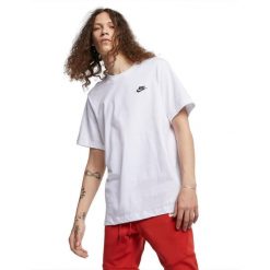 Koszulka t-shirt męska NIKE bawełna. Białe t-shirty męskie Nike, m, bez wzorów, z bawełny, bez kołnierzyka. Za 127.99 zł.