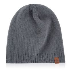 Czapka męska beanie WINTER szary. Szare czapki i kapelusze męskie bez wzorów. Za 23.99 zł.