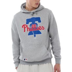 Bluza z kapturem Phillie Nos MLB Regular HGR. Szare bluzy męskie New Era, m, bez wzorów, z kapturem. Za 293.50 zł.