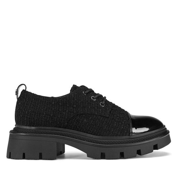 Oxfordy Nine West. Czarne półbuty damskie Nine West, bez wzorów, bez obcasa, bez zapięcia. Za 174.99 zł.