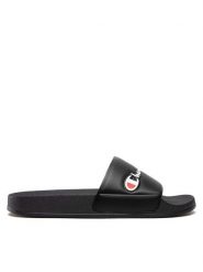 Champion Klapki Slide Varsity S21993-CHA-KK002 Czarny. Czarne klapki męskie Champion, ze skóry, sportowe. Za 99.99 zł.