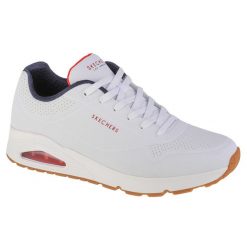 Buty do chodzenia męskie Skechers Uno Stand ON Air. Białe eleganckie półbuty Skechers, z gumy, biznesowe, bez zapięcia. Za 414.00 zł.