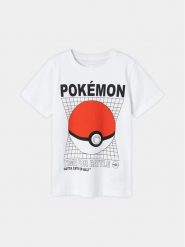 NAME IT T-Shirt POKEMON 13230851 Biały Regular Fit. Białe t-shirty dla chłopców Name it, bez wzorów, z bawełny, bez ramiączek. Za 69.99 zł.