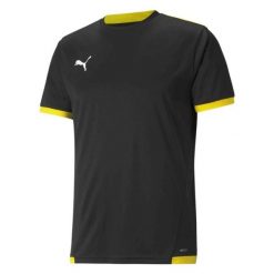 Koszulka męska Puma teamLIGA Jersey. Czarne koszulki sportowe męskie Puma, m, bez wzorów, z jersey, bez kołnierzyka, bez ramiączek, na fitness i siłownię. Za 86.99 zł.