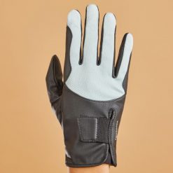 Rękawiczki jeździeckie dla dzieci Fouganza 560. Czarne rękawiczki dziecięce FOUGANZA, bez wzorów, z materiału. Za 69.99 zł.