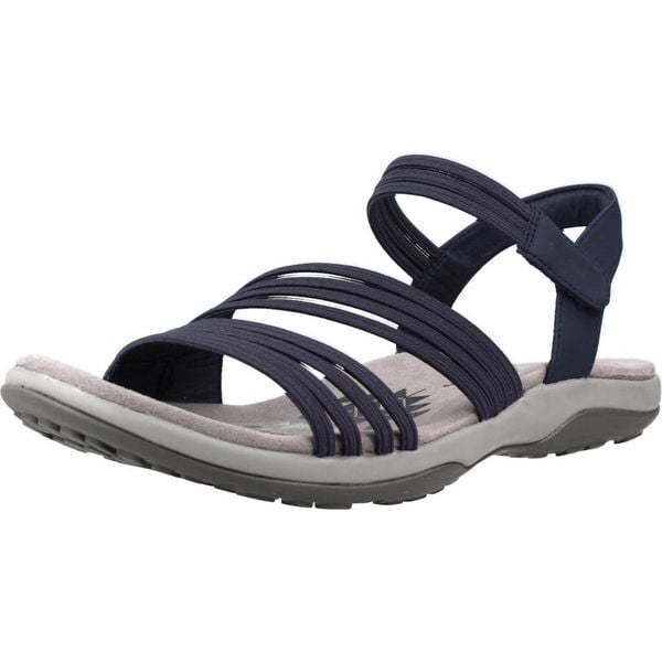 Sandały SKECHERS 163573S Niebieski. Niebieskie sandały damskie Skechers, bez wzorów, z materiału, bez obcasa, bez zapięcia. Za 220.99 zł.