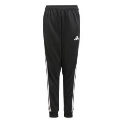 Spodnie dresowe Adidas Tiro junior czarne - z materiałów z recyklingu. Czarne spodnie dresowe damskie Adidas, bez wzorów, z dresówki. Za 169.55 zł.