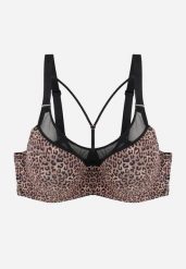 Ciemnobrązowy Biustonosz z Ozdobną Siateczką i Paseczkami przy Dekolcie Anesa. Brązowe biustonosze Born2be, bez wzorów. Za 49.99 zł.