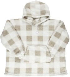 INTESI BLUZA OCIEPLANA DŁUGA/ SNUDDIE W KRATĘ BEŻOWA/BIAŁA. Białe bluzy damskie Intesi, bez wzorów, bez kaptura. Za 136.14 zł.