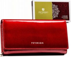 Peterson Pojemny, skórzany portfel damski z systemem RFID Peterson NoSize. Portfele damskie Peterson, bez wzorów. Za 251.13 zł.
