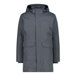 Kurtka parka z kapturem na zamek CMP. Szare parki męskie CMP, bez wzorów, z kapturem. Za 676.00 zł.