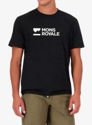 Koszulka rowerowa Mons Royale Icon Merino T-Shirt. Czarne koszulki sportowe męskie Mons Royale, na lato, m, bez wzorów, z elastanu, bez kołnierzyka, bez ramiączek, rowerowe. Za 346.49 zł.